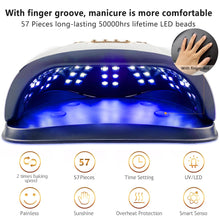 Load image into Gallery viewer, 114w UV Nail Dryer Lamp With Automatic Sensor 57 UV LED Light For All Gels 4 Timer Professional Manicure Pedicure Nail Epuipment|Nail Dryers|