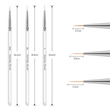 Load image into Gallery viewer, 3 pcs/lot Professional Transparent Dual use Nail Art Drawing Liner Pen For Nails Design New Fashion High Quality|Nail Brushes|