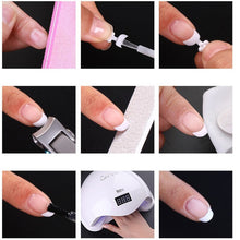 Load image into Gallery viewer, 500Pcs Short False Nails White Half Cover Nail Tips French Acrylic Home DIY Nail Art 10 Size Crescent Shape Manicure Salon Tool|False Nails|