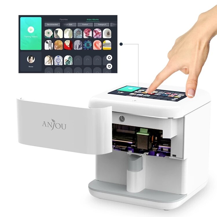 Digital Mobile Nail Art Printer, Portable Nail Painting Machine Smart Phone  Control Wireless WiFi Signal, 2400dpi Resolution for Home Usage Nail Salon