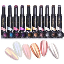 Load image into Gallery viewer, PRETTY Nail Powder Cushion Pen Jelly Nail Art Glitter Mirror Laser Effect 10 Colors Nails