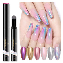 Load image into Gallery viewer, PRETTY Nail Powder Cushion Pen Jelly Nail Art Glitter Mirror Laser Effect 10 Colors Nails
