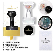 Load image into Gallery viewer, Nail Stamper Translucent Crystal Stamper Scraper Easily Operation 3D Nail Decorations Box DIY Manicure Nail Art Tool|Nail Art Templates|