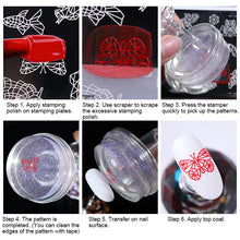 Load image into Gallery viewer, Nail Stamper Translucent Crystal Stamper Scraper Easily Operation 3D Nail Decorations Box DIY Manicure Nail Art Tool|Nail Art Templates|