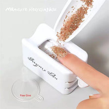Load image into Gallery viewer, Double Layer Glitter Powder Drill Nail Art Manicure Tools Profesional Jewelry Recycling Box Storage Portable Container White DIY|Nail Glitter|
