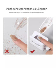 Load image into Gallery viewer, Double Layer Glitter Powder Drill Nail Art Manicure Tools Profesional Jewelry Recycling Box Storage Portable Container White DIY|Nail Glitter|