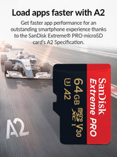 Load image into Gallery viewer, SanDisk Memory Card Extreme Pro Micro SD 32GB 64GB 128GB 256GB 400GB TF SDHC/SDXC UHS-I C10 U3 V30 A2 Card for Smartphone Drone