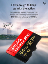 Load image into Gallery viewer, SanDisk Memory Card Extreme Pro Micro SD 32GB 64GB 128GB 256GB 400GB TF SDHC/SDXC UHS-I C10 U3 V30 A2 Card for Smartphone Drone