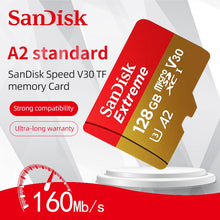 Load image into Gallery viewer, SanDisk 100% original SanDisk Extreme memory card 32GB 64GB 128GB 256GB SDHC Class 10 U3 micro SD TF Card 10 year warranty