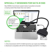 Load image into Gallery viewer, USB2.0 To SATA 22pin Cable Adapter Converter Lines HDD SSD Connect Cord Wire for 2.5in Hard Disk Drives for Solid Disk Hot Sale