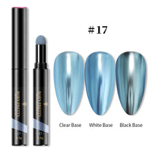 Load image into Gallery viewer, PRETTY Nail Powder Cushion Pen Jelly Nail Art Glitter Mirror Laser Effect 10 Colors Nails