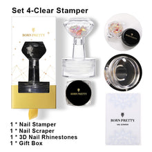 Load image into Gallery viewer, Nail Stamper Translucent Crystal Stamper Scraper Easily Operation 3D Nail Decorations Box DIY Manicure Nail Art Tool|Nail Art Templates|