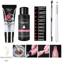 Load image into Gallery viewer, 5/2PCS Poly Extention Gel Set Nail Art French Nail Art Clear Camouflage Color Nail Tip Form Crystal UV Gel Slice Brush Nail Gel|Nail Gel|