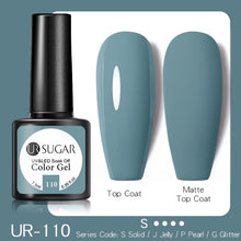 Load image into Gallery viewer, UR SUGAR 7.5ml Purple Color Gel Nail Polish Matte Top Coat Semi Permanent Soak Off Nail Art UV Gel Varnish All For Manicure|Nail Gel|