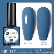 Load image into Gallery viewer, UR SUGAR 7.5ml Purple Color Gel Nail Polish Matte Top Coat Semi Permanent Soak Off Nail Art UV Gel Varnish All For Manicure|Nail Gel|