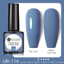Load image into Gallery viewer, UR SUGAR 7.5ml Purple Color Gel Nail Polish Matte Top Coat Semi Permanent Soak Off Nail Art UV Gel Varnish All For Manicure|Nail Gel|