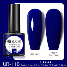 Load image into Gallery viewer, UR SUGAR 7.5ml Purple Color Gel Nail Polish Matte Top Coat Semi Permanent Soak Off Nail Art UV Gel Varnish All For Manicure|Nail Gel|