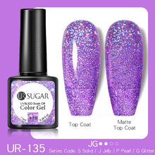 Load image into Gallery viewer, UR SUGAR 7.5ml Purple Color Gel Nail Polish Matte Top Coat Semi Permanent Soak Off Nail Art UV Gel Varnish All For Manicure|Nail Gel|