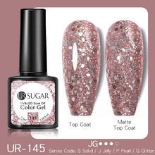 Load image into Gallery viewer, UR SUGAR 7.5ml Purple Color Gel Nail Polish Matte Top Coat Semi Permanent Soak Off Nail Art UV Gel Varnish All For Manicure|Nail Gel|