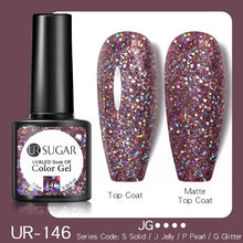 Load image into Gallery viewer, UR SUGAR 7.5ml Purple Color Gel Nail Polish Matte Top Coat Semi Permanent Soak Off Nail Art UV Gel Varnish All For Manicure|Nail Gel|