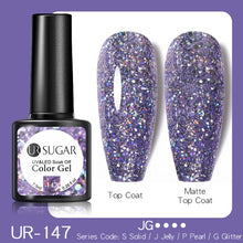Load image into Gallery viewer, UR SUGAR 7.5ml Purple Color Gel Nail Polish Matte Top Coat Semi Permanent Soak Off Nail Art UV Gel Varnish All For Manicure|Nail Gel|