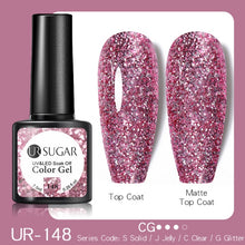 Load image into Gallery viewer, UR SUGAR 7.5ml Purple Color Gel Nail Polish Matte Top Coat Semi Permanent Soak Off Nail Art UV Gel Varnish All For Manicure|Nail Gel|