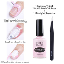 Load image into Gallery viewer, 15ML Nails Liquid Peel Off Tape For Stamping Fast Drying Anti Spill Latex Gel Polish Skin Protector Tweezers Nail Tools LY1825 1|Nail Gel|