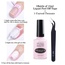 Load image into Gallery viewer, 15ML Nails Liquid Peel Off Tape For Stamping Fast Drying Anti Spill Latex Gel Polish Skin Protector Tweezers Nail Tools LY1825 1|Nail Gel|