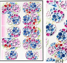 Load image into Gallery viewer, 1pc 3D Acrylic Engraved Nail Sticker Embossed White&Pink Color Flower Water Decals Empaistic Nail Water Slide Decals Z0342|Stickers & Decals|