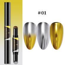 Load image into Gallery viewer, PRETTY Nail Powder Cushion Pen Jelly Nail Art Glitter Mirror Laser Effect 10 Colors Nails