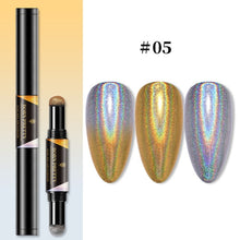 Load image into Gallery viewer, PRETTY Nail Powder Cushion Pen Jelly Nail Art Glitter Mirror Laser Effect 10 Colors Nails
