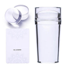 Load image into Gallery viewer, Nail Stamper Translucent Crystal Stamper Scraper Easily Operation 3D Nail Decorations Box DIY Manicure Nail Art Tool|Nail Art Templates|