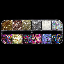 Load image into Gallery viewer, Double Layer Glitter Powder Drill Nail Art Manicure Tools Profesional Jewelry Recycling Box Storage Portable Container White DIY|Nail Glitter|