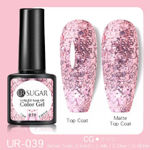Load image into Gallery viewer, UR SUGAR 7.5ml Purple Color Gel Nail Polish Matte Top Coat Semi Permanent Soak Off Nail Art UV Gel Varnish All For Manicure|Nail Gel|