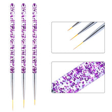 Load image into Gallery viewer, 3 pcs/lot Professional Transparent Dual use Nail Art Drawing Liner Pen For Nails Design New Fashion High Quality|Nail Brushes|