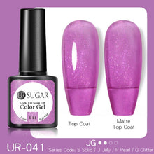 Load image into Gallery viewer, UR SUGAR 7.5ml Purple Color Gel Nail Polish Matte Top Coat Semi Permanent Soak Off Nail Art UV Gel Varnish All For Manicure|Nail Gel|