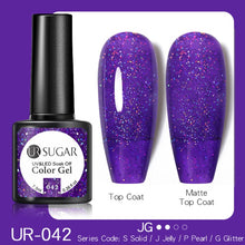 Load image into Gallery viewer, UR SUGAR 7.5ml Purple Color Gel Nail Polish Matte Top Coat Semi Permanent Soak Off Nail Art UV Gel Varnish All For Manicure|Nail Gel|