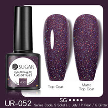 Load image into Gallery viewer, UR SUGAR 7.5ml Purple Color Gel Nail Polish Matte Top Coat Semi Permanent Soak Off Nail Art UV Gel Varnish All For Manicure|Nail Gel|