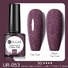 Load image into Gallery viewer, UR SUGAR 7.5ml Purple Color Gel Nail Polish Matte Top Coat Semi Permanent Soak Off Nail Art UV Gel Varnish All For Manicure|Nail Gel|