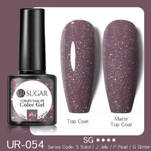 Load image into Gallery viewer, UR SUGAR 7.5ml Purple Color Gel Nail Polish Matte Top Coat Semi Permanent Soak Off Nail Art UV Gel Varnish All For Manicure|Nail Gel|
