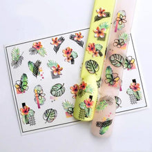 Load image into Gallery viewer, 1pc 3D Acrylic Engraved Nail Sticker Embossed White&Pink Color Flower Water Decals Empaistic Nail Water Slide Decals Z0342|Stickers & Decals|