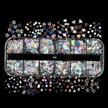 Load image into Gallery viewer, Double Layer Glitter Powder Drill Nail Art Manicure Tools Profesional Jewelry Recycling Box Storage Portable Container White DIY|Nail Glitter|
