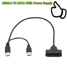 Load image into Gallery viewer, USB2.0 To SATA 22pin Cable Adapter Converter Lines HDD SSD Connect Cord Wire for 2.5in Hard Disk Drives for Solid Disk Hot Sale