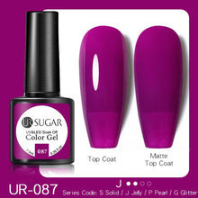Load image into Gallery viewer, UR SUGAR 7.5ml Purple Color Gel Nail Polish Matte Top Coat Semi Permanent Soak Off Nail Art UV Gel Varnish All For Manicure|Nail Gel|