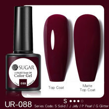 Load image into Gallery viewer, UR SUGAR 7.5ml Purple Color Gel Nail Polish Matte Top Coat Semi Permanent Soak Off Nail Art UV Gel Varnish All For Manicure|Nail Gel|