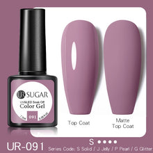 Load image into Gallery viewer, UR SUGAR 7.5ml Purple Color Gel Nail Polish Matte Top Coat Semi Permanent Soak Off Nail Art UV Gel Varnish All For Manicure|Nail Gel|