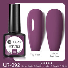 Load image into Gallery viewer, UR SUGAR 7.5ml Purple Color Gel Nail Polish Matte Top Coat Semi Permanent Soak Off Nail Art UV Gel Varnish All For Manicure|Nail Gel|