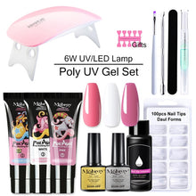 Load image into Gallery viewer, Mobray Extension Poly Nail Gel Set With LED Lamp Dryer Nail Gel Polish Kit Soak Off Manicure Tools Set electric Nail drill Tools|Sets & Kits|