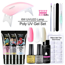 Load image into Gallery viewer, Mobray Extension Poly Nail Gel Set With LED Lamp Dryer Nail Gel Polish Kit Soak Off Manicure Tools Set electric Nail drill Tools|Sets & Kits|