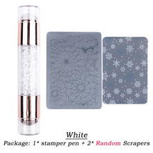 Load image into Gallery viewer, 1pcs Silicone Double Head Nail Art Stamper Scraper Set Shiny Glitter Powder Handle For Nail Stamping Plate Manicure Tools LY1836|Nail Art Templates|